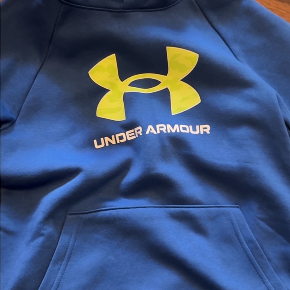 Under Armour Blue Hoodie with Yellow Logo